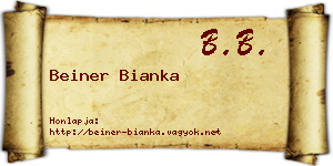 Beiner Bianka névjegykártya